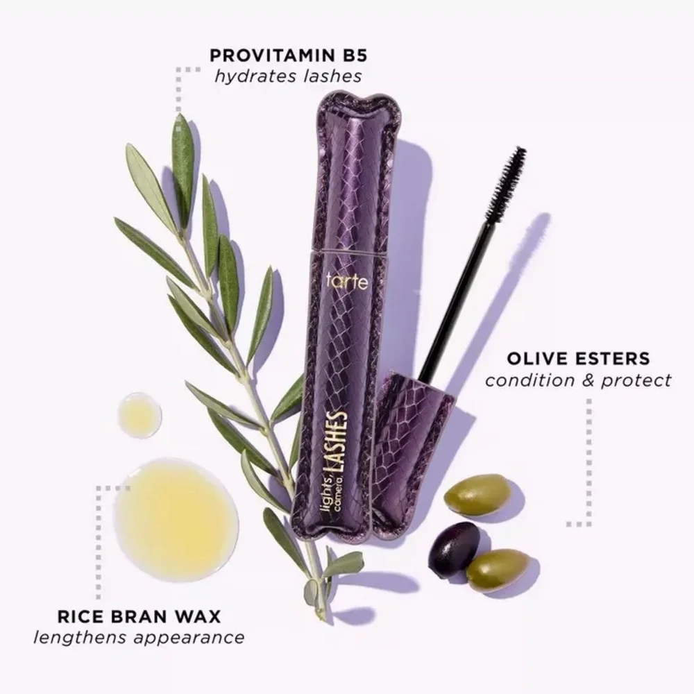 Tarte Lights Camera Lashes 4-in-1 Vegan Mascara Black Full Size NIB